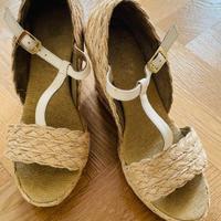 Zeppe Intrend in corda e pelle, cinturino alla cav