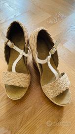 Zeppe Intrend in corda e pelle, cinturino alla cav