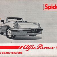 Alfa spider 1.6-2.0 duetto FL2 uso manutenzione'89