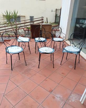 Sedie da giardino in ferro battuto 