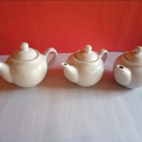 Set 3 Teiere/Lattiere in Ceramica Bianca - Design 