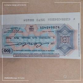 miniassegno da 100 lire del 1977