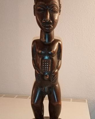 Statua lignea di arte africana, cultura Baule, Cos