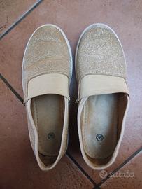 Scarpe Slip-on Donna Glitter Oro - n. 36