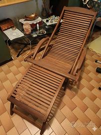 sedia sdraio in legno