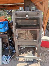 Forno camino con due uscite