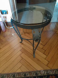 Tavolino in ferro verde anticato