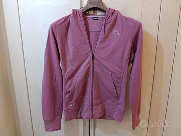 Felpa Robe di Kappa rosa con cappuccio e zip XL