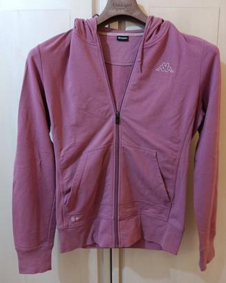Felpa Robe di Kappa rosa con cappuccio e zip XL