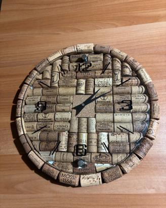 Orologio da Parete con Tappi di Sughero e Vetro