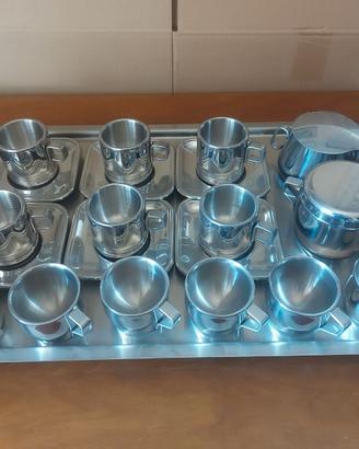 Servizio caffè vintage Zini Acciaio inox