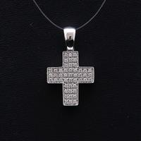 Ciondolo croce in oro brillanti 0,48 ct