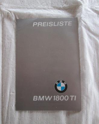 BMW 1800 TI Depliant Listino Prezzi  1963