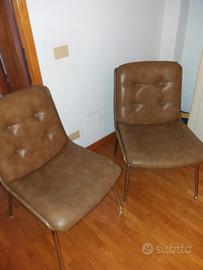 2 poltroncine in pelle di mario del monaco