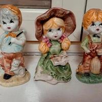 tris di ceramiche dipinte a mano 