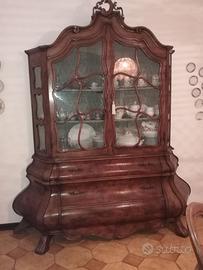 MOBILE TRUMEAU ANTICO GRANDE  3 CASSETTI E VETRINA