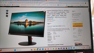 monitor Lenovo thinkvision t24i-10 flat 
