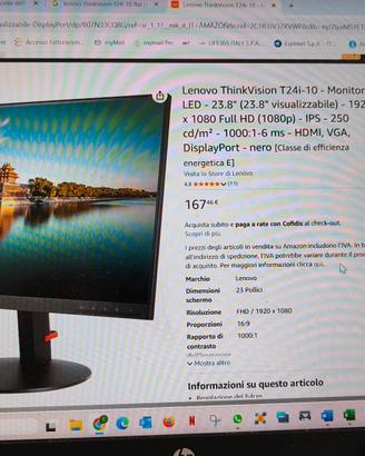 monitor Lenovo thinkvision t24i-10 flat 