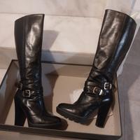 stivali pelle nero giardini n37