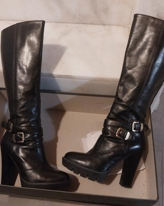 stivali pelle nero giardini n37