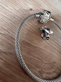 Pandora argento bracciale e charm disney minou
