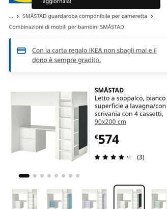 Letto soppalco con armadio e scrivania