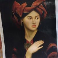 Dipinto olio su tela firmato - Ritratto donna