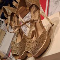 scarpe glitter oro 