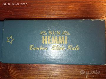 REGOLO CALCOLATORE BAMBOO Hemmi vintage, custodia, slide ruler