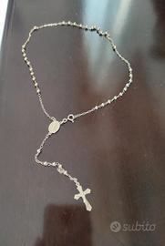 Collana argento 925 rosario placcato oro