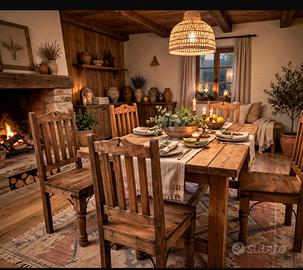Sedie in legno massello rustico
