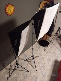 Softbox, lampadine e borse x 2 - set studio foto