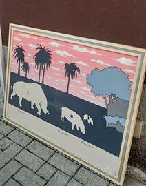 Quadro dipinto su tela 1974 Antonello Aglioti