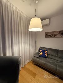 Artemide Tolomeo Mega da terra – paralume in seta