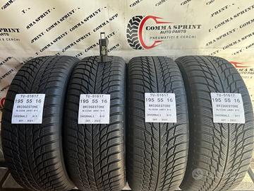 4 PNEUMATICI 195/55 R16 BRIDGESTONE INVERNALI