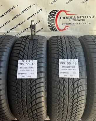 4 PNEUMATICI 195/55 R16 BRIDGESTONE INVERNALI