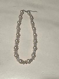 Collana perle e cristalli