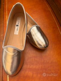 Scarpe tipo Friulane donna argentate
