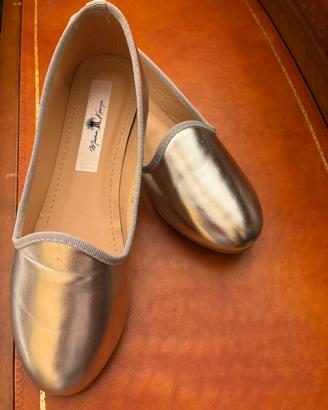 Scarpe tipo Friulane donna argentate
