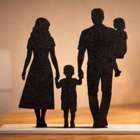 Silhouette famiglia 3D