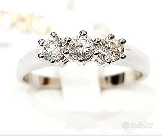 Anello Trilogy Oro Bianco 18kt Diamanti matrimonio