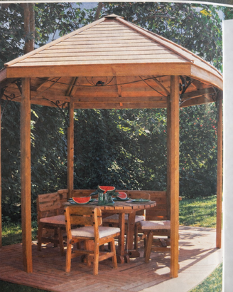 Gazebo diam 375 in legno lamellare – nuovo