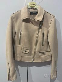 Giacca Zara Basic – rosa scamosciata stile biker