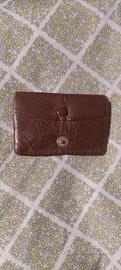 Portafoglio portamonete vintage pelle marrone