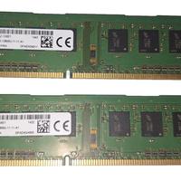 RAM DDR3 8Gb (2x4Gb) UDIMM 1600Mhz marca Micron