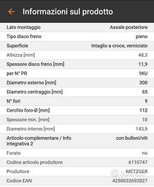 dischi freno Volkswagen 