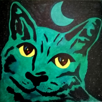 Quadro moderno , tela gatto