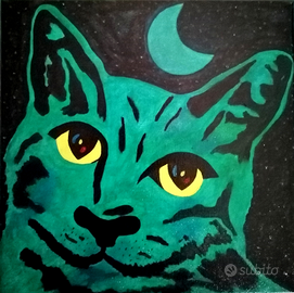 Quadro moderno , tela gatto