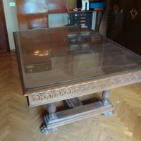 Tavolo scrivania in noce massello neorinascimento