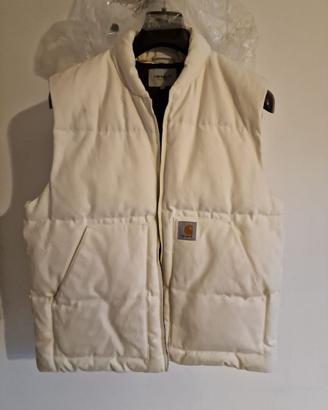Carhartt piumino smanicato bianco in tessuto tagli